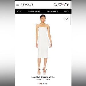 Medium More to come Lola midi dress from revolve in white. NWT